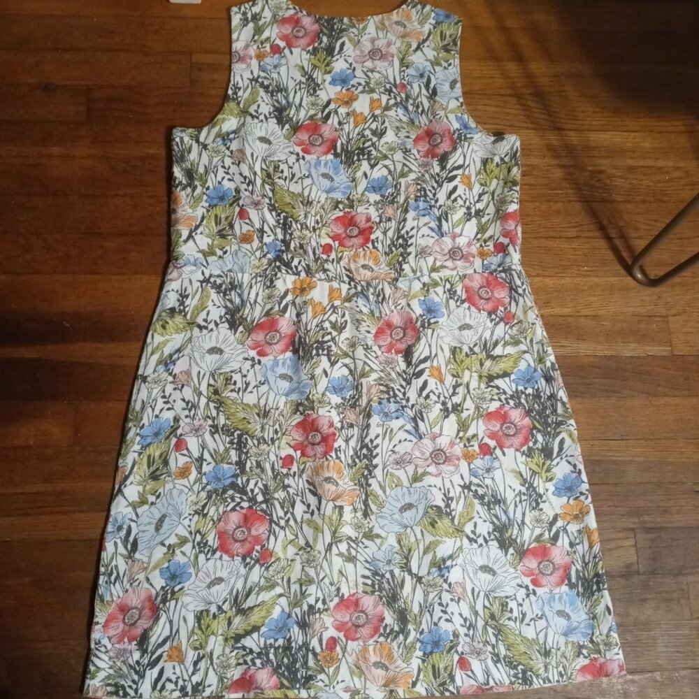 J. JILL love linen illustrated garden shift dress (M) - Picture 3 of 13